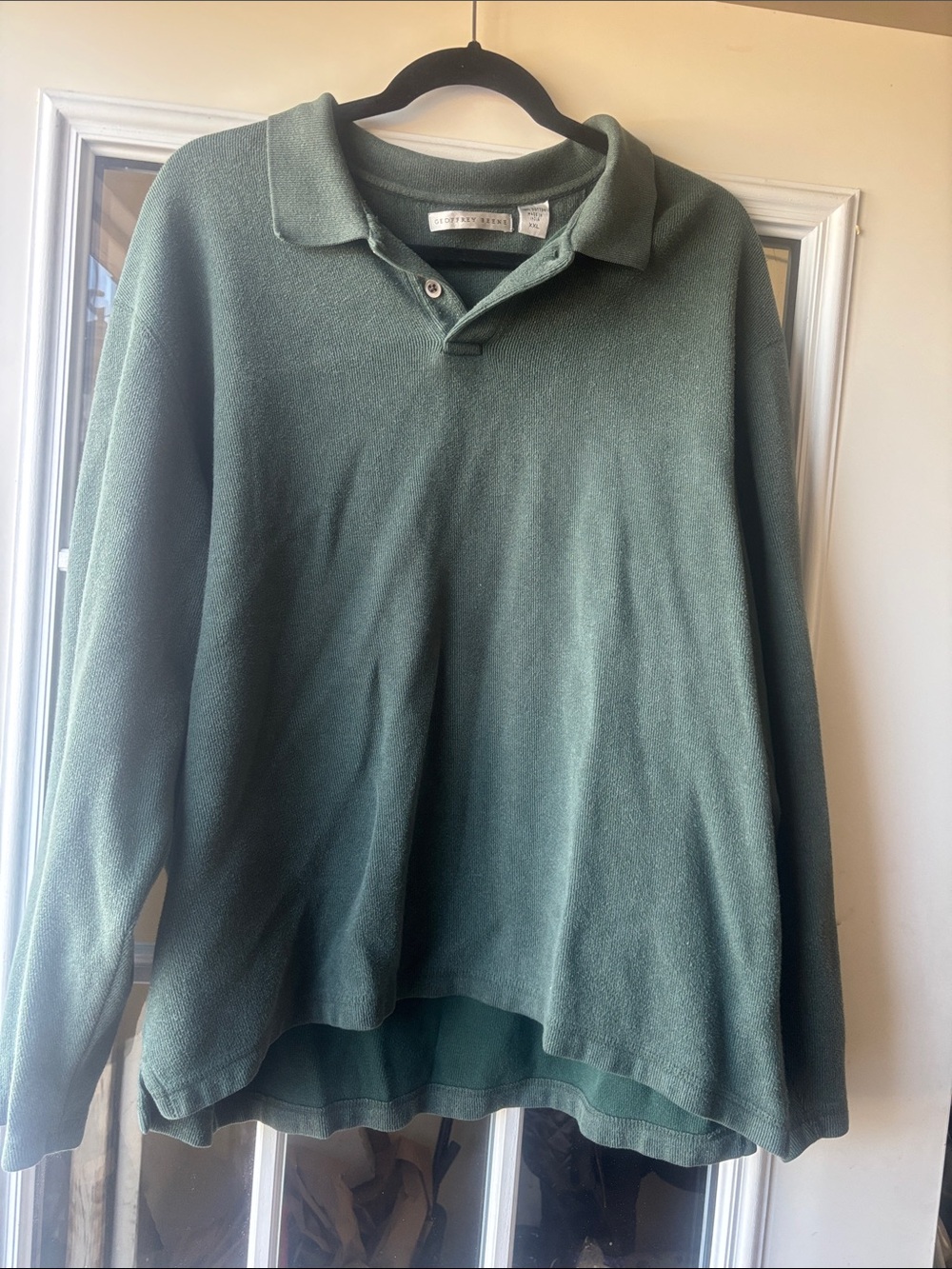 Geoffrey Beene Men's Crewneck Polo Sweater in Forest Green